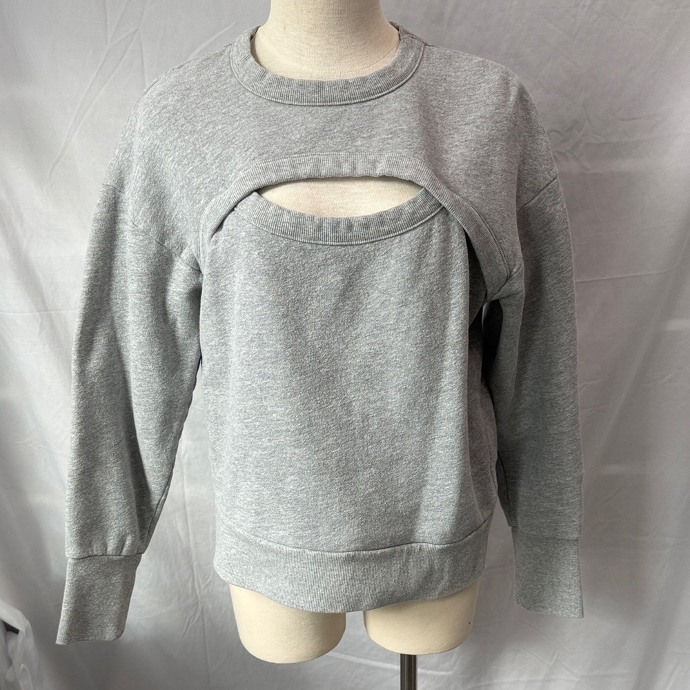 Citizens Of Humanity Peekaboo Gray Fleece Sweatshirt size small Excellent cond